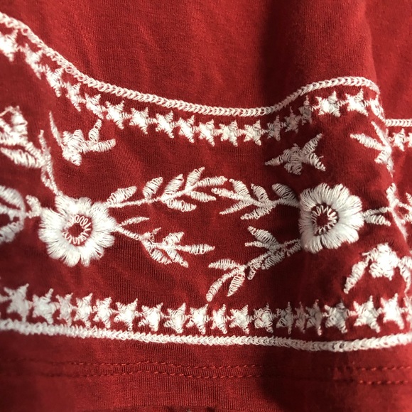 American Eagle Red Embroidered Romper - Picture 5 of 6